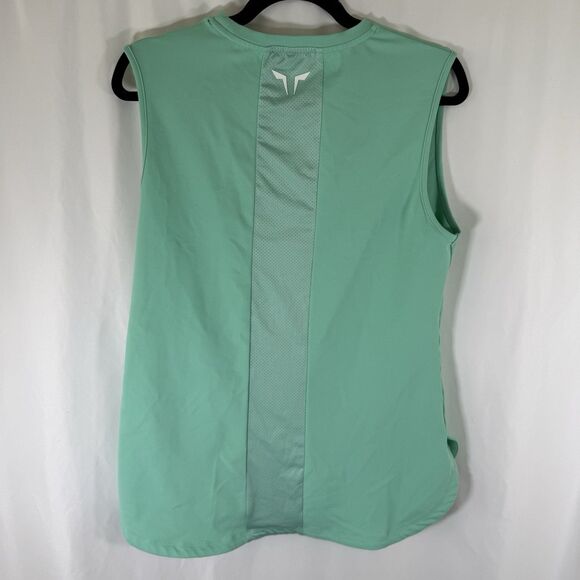 Squat Wolf Tank Top Women's Medium Teal Breathable Crew Neck Stretch Nylon - Picture 7 of 8